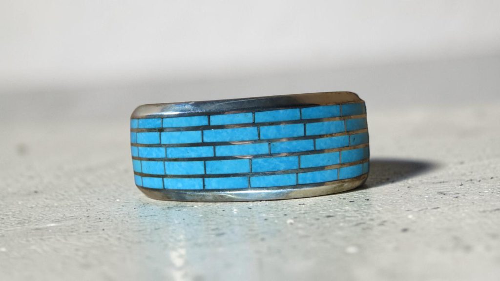 IMG_2942, JWLB 002 Larry Loretto Turquoise Inlay Bracelet