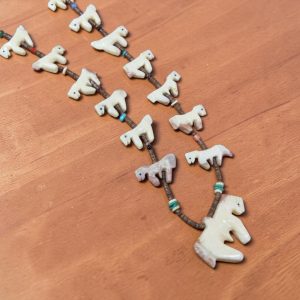 Quandelacy ~ Fossil Walrus Tusk Horse Fetish Necklace