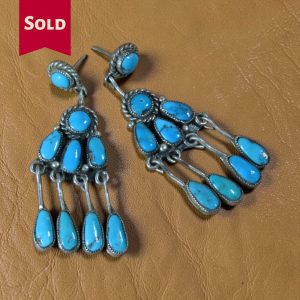 Robert & Bernice Leekya ~ Turquoise Chandelier Earrings