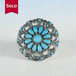 Lorraine Waatsa ~ Round Turquoise Pin/Pendant