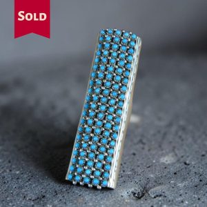 Peter Haloo ~ Turquoise 20 Row Snake Eye Ring