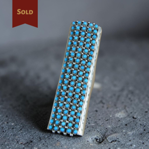 Peter Haloo ~ Turquoise 20 Row Snake Eye Ring
