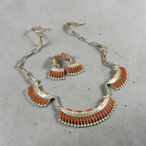 Bryant Waatza, Jr. Sterling_Coral Choker Set