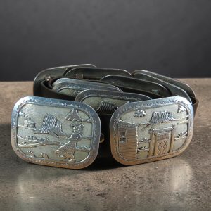 E.Becenti ~ Sterling Silver Story Teller Belt with 10 Conchos