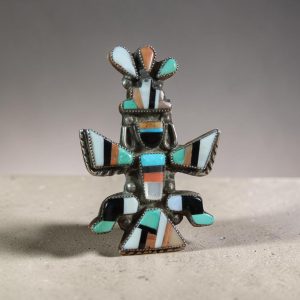 Unknown Zuñi Knifewing Oyster Shell-Turquoise-Jet Pin_Pendant