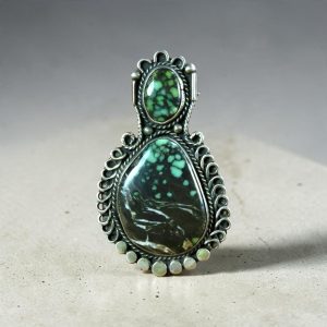 Unknown Sterling_Turquoise Stacked Stone Pin_Pendant