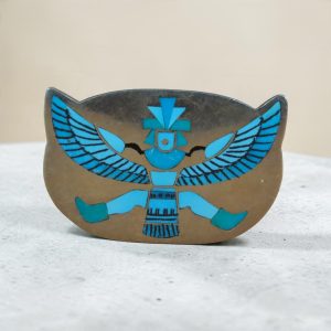 Harlan Coonsis Sterling Turquoise Knifewing Pin Pendant