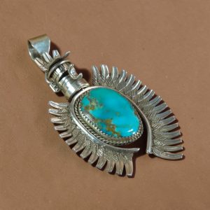 Unknown Sterling_Turquoise Eagle Pin_Pendant