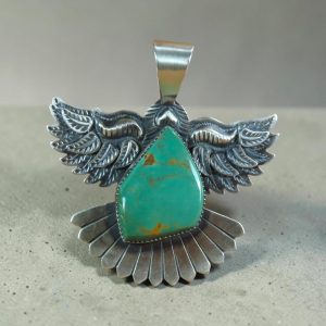Unknown Sterling_Turquoise Eagle Pin_Pendant