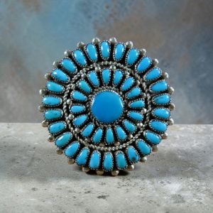 Lorraine Waatsa ~ Sterling_Sleeping Beauty Turquoise Pin_Pendant