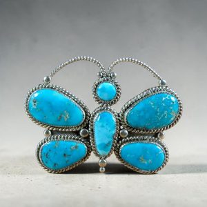 Diane Lonjose ~ Sterling_Blue Ridge Turquoise Butterfly Pin_Pendant