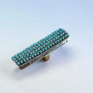 Stephen Haloo ~ Silver/Turquoise 20 Row Snake Eye Ring