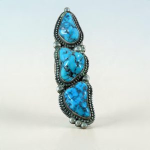 Calvin Martinez ~ Sterling_Sleeping Beauty Turquoise 3-stone ring