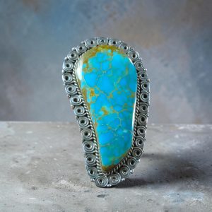 Ben Begaye ~ Silver_Pilot Mountain Turquoise Single Stone Ring