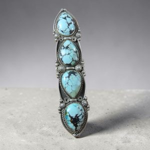 Ben Begaye ~ Silver_Chinese Turquoise 4-stone Ring