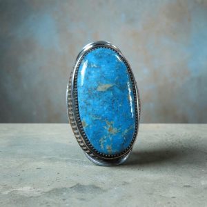 Derrick Gordon ~ Silver_Kingman Turquiose Single Stone Ring