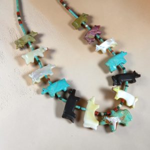 Ellen Quandelacy ~ Multi-stone Horse Fetish Necklace